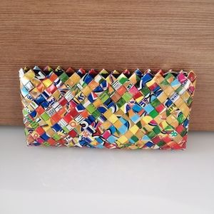 Recycled Woven Candy Wrappers Small Bag, Clutch, Wallet, or Travel Case